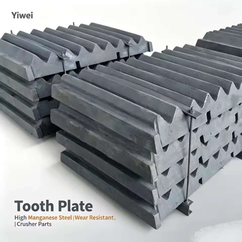 High Manganese Casting Jaw Plate Spare Parts for Ore Mining Jaw Crushers Movable Fixed Quarry Mn13Cr2 1 Year