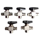 Stainless Steel Two Position Three-way Gun Ball Valve for CNG High Pressure Ball Valve GAS Media 1/4'' NPT Trunnion Ball Valve
