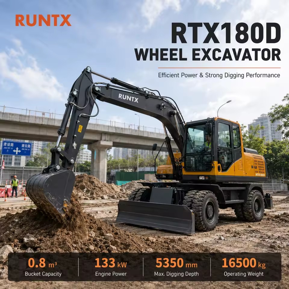 15 Ton 21 Ton Pilot Wheeled Excavator Big Mining Digging Machine Excavators With Japanese Engine