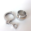 SS316L Sanitary Stainless Steel Clamp Ferrule Complete Set 1 Clamp + 2 Ferrules + 1 Silicone Gasket Smooth Oil Application Weld