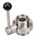 Hygienic Stainless Steel SS316L Butterfly Valves with Triclamp Ends Manual Control Structure for Water Media