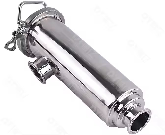 Stainless Steel Sanitary Angle Filter with Manual Power High Temperature Water Media Safe Structure