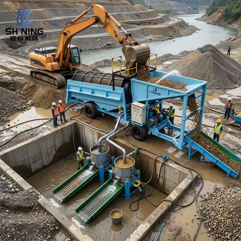 CY-100 Heavy Duty Double Layer Gold Trommel Machine for Large Scale Mining Projects
