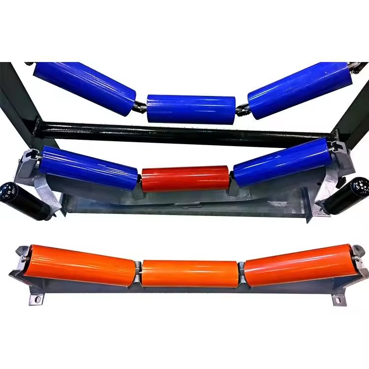 Manufacturers Supply Triple Idler Roller Coal Mine Roller Conveyor Buffer Roller for Mining Machine Parts