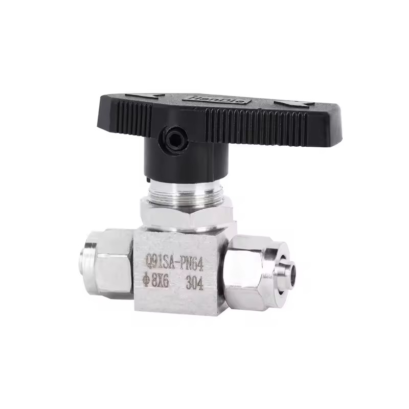 Q91SA Manual Stainless Steel 304/316 Ball Valve OD 4 6 8 10 12 14 16mm for Hose PU Tube Fast Twist 2 Way Straight Ball Valve
