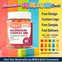 Private Label 14 in 1 Magnesium Complex Gummies with D3 Ashwagandha L Theanine Zinc Relaxation Sleep Muscle Support OEM Formul