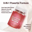 Saffron Gummies Magnesium Gummies Natural Vegan Vitamin Gummies for Calm and Focus Support