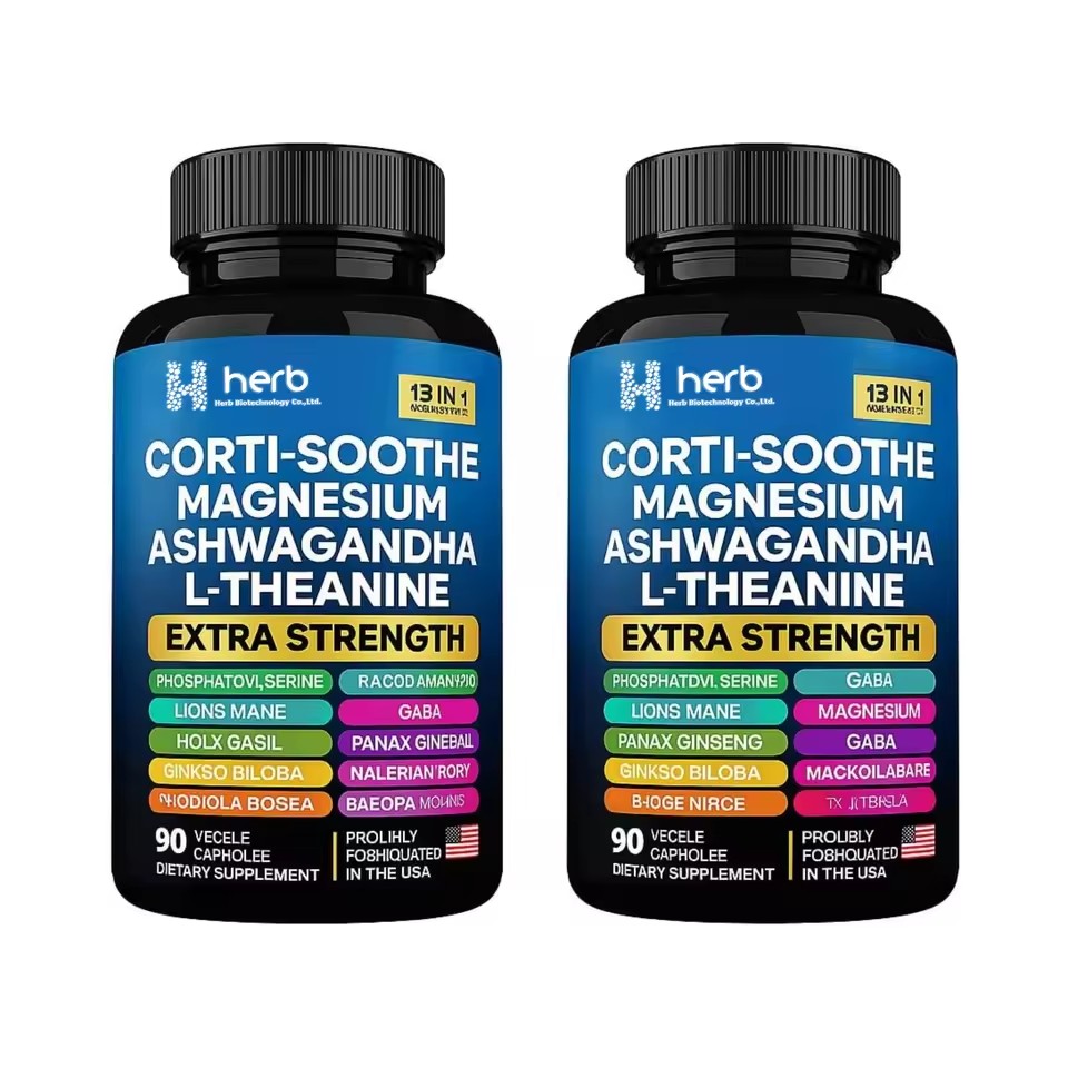 OEM ODM Private Label for Women and Men with Magnesium, Ashwagandha & L-Theanine Sleep Support & Stress Relief Magnesium Capsule