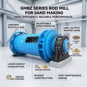 GMBZ Series Sand Making Rod Mill Custom Capacity 5 50 TPH for Gold Copper Iron Ore Grinding Wet Dry Processing