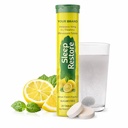 Melatonin L Theanine Effervescent Tablets Lemon Flavor Sleep Support Relaxation Stress Relief Sugar Free 20 Tablets