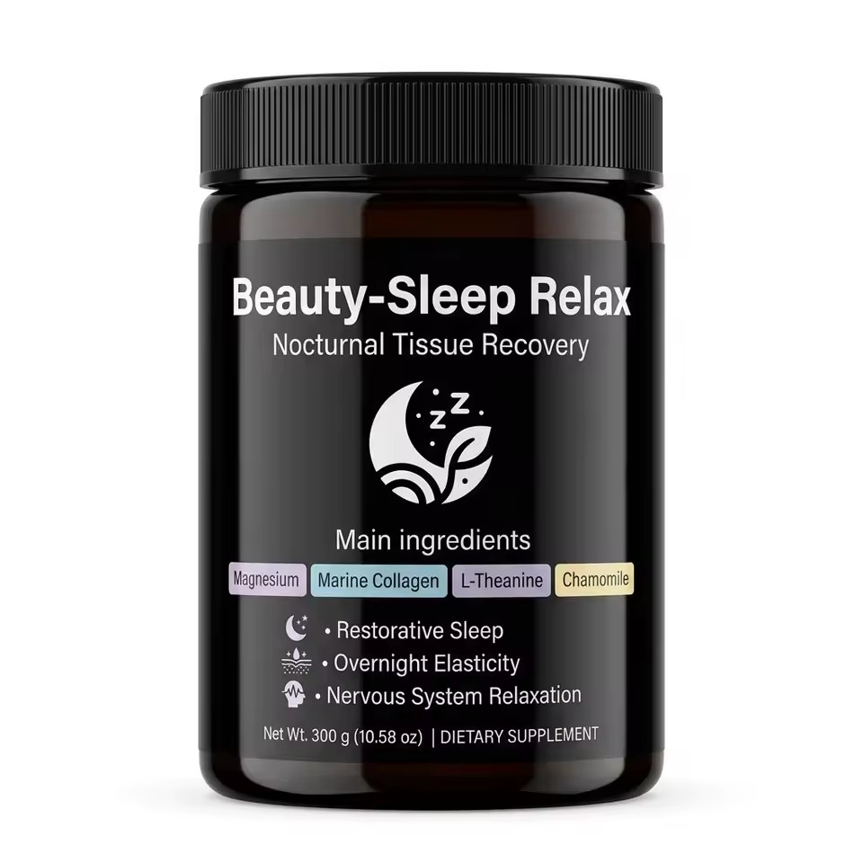 Low MOQ Beauty Sleep Powder: Magnesium, Marine Collagen, L-Theanine for Tissue Repair OEM
