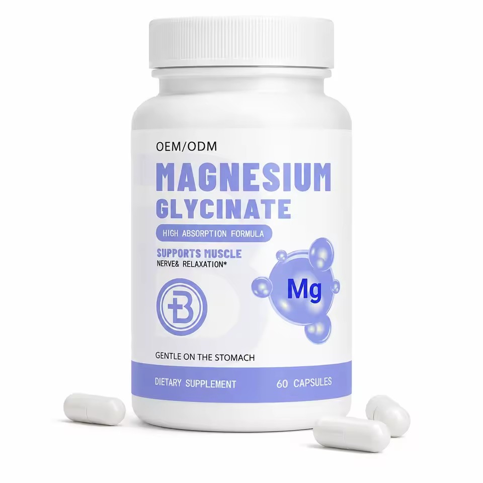 Private Label Calm Mind Daily Wellness Premium Grade Chelated Form for Magnesium Glycinate Capsules