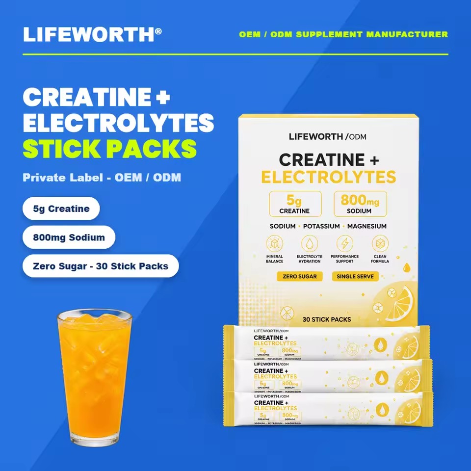 Creatine Monohydrate Electrolyte Powder Pre Workout for Muscle Strength Hydration & Recovery