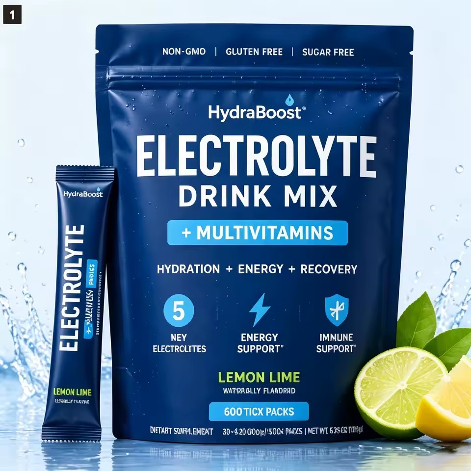 Hydration Effervescent Oral Liquid Sport Fitness Supplement Electrolyte Powder Fizzy Organic Gluten-Free Natural Halal