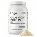 GMP OEM Calm Night Protein Private Label Slow Release Muscle Recovery Sleep Relaxation Vanilla Flavor Non-GMO Powder