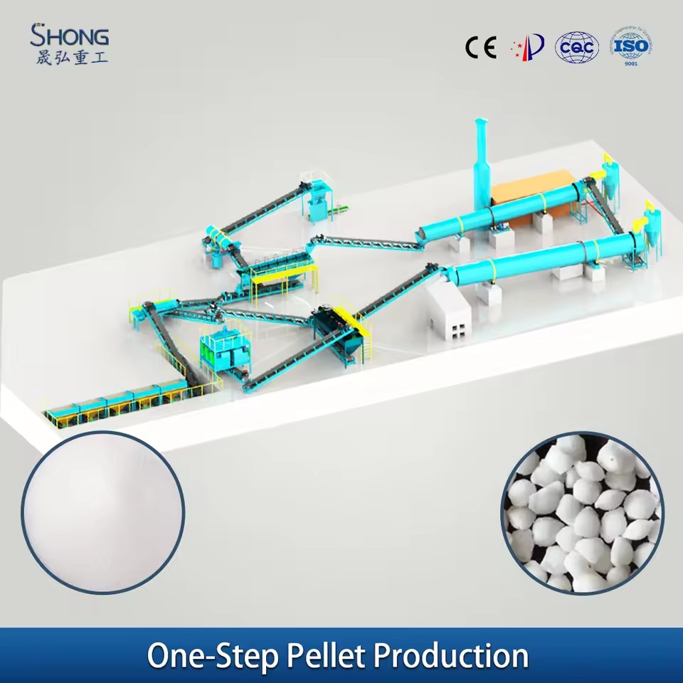 Fully Automatic Animal Manure Organic Fertilizer Production Line High Quality Double Roller Granulator 1-3T/H Oblate Spheroidal