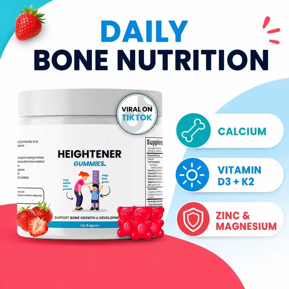 Kids Calcium Gummy Supplement for Height Development 60 Count