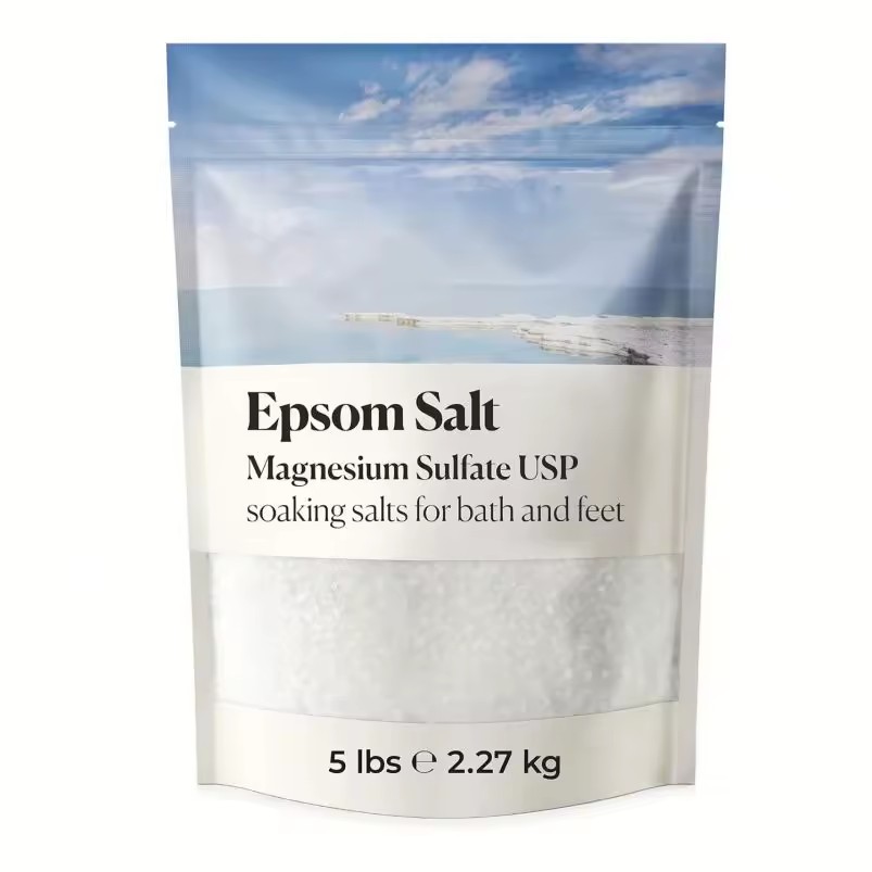 100% Pure Natural Vegan & Cruelty Free Medium Grain Relaxation Magnesium Sulfate Epsom Salt Bath Soak for Bath & Feet