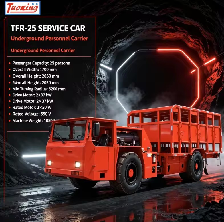 Shandong Tuoxing 4wd Made Underground Mining Machinery Persons TFR-25 Underground Mining Machine