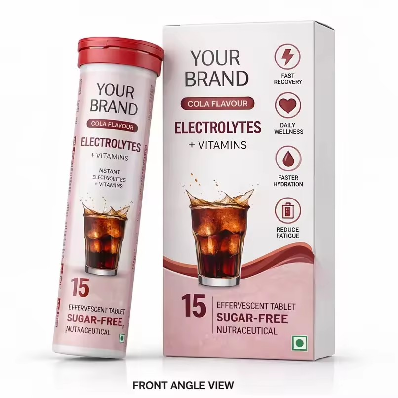 OEM Electrolyte Effervescent Tablets Vitamins Hydration Energy Support Cola Flavor Sugar-Free 20-Pack Adults 1 Tablet 24-Month