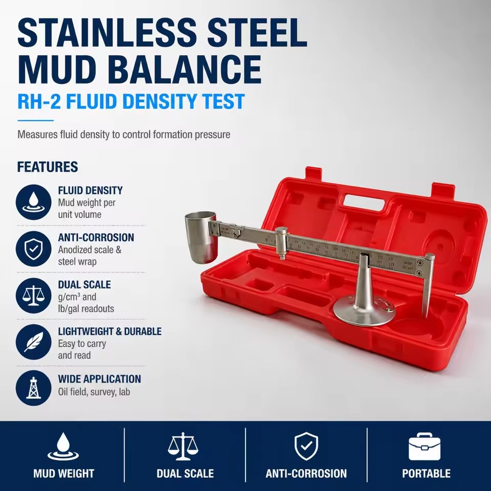 Oilfield Mud Density Balance with Corrosion Resistant Scale for Fluid Testing