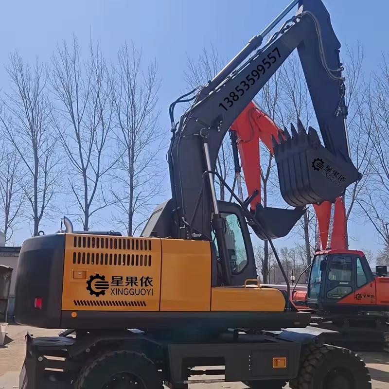 DX Series DX150W-C Heavy Duty 360 4x4 Wheel Excavator with Cummins Engine High Digging Power for Mining Rock Breaking
