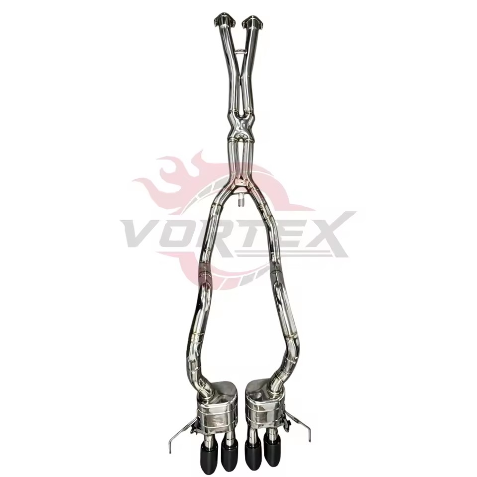 SS304 Valvetronic Exhaust System for Corvette C7 X-Pipe Catback Aggressive V8 Sound Center Quad Carbon Tips Mirror