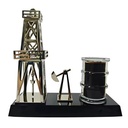 Custom Design Trophy Oilfield Derrick Metal Model Award with Black Base, Custom Engravable for Corporate Excellence