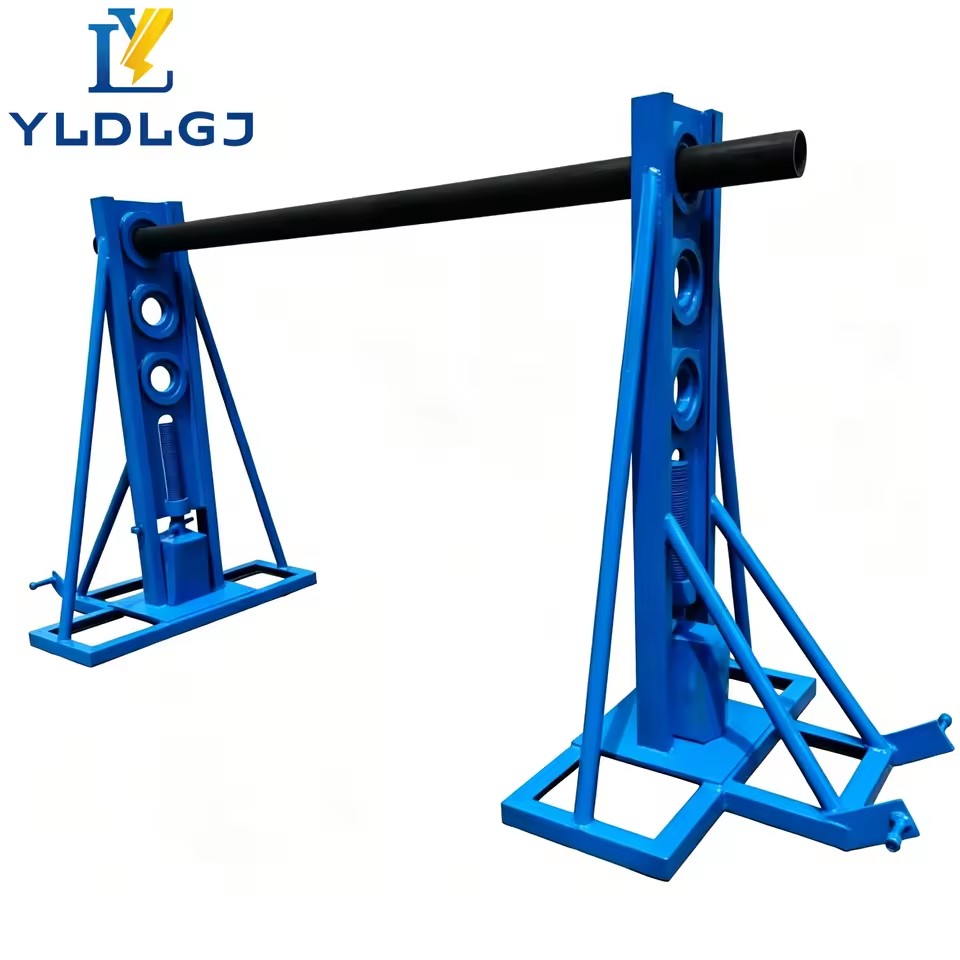 Heavy Duty 20T Cable Reel Stand Adjustable Hydraulic Cable Drum Jack Stand Wire Spool Holder for Electrical Telecom Work