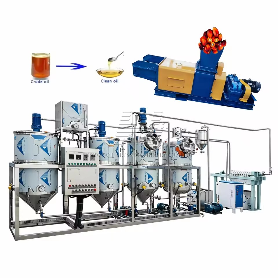 New 3-100T Crude Palm Oil CPO Refinery Equipment Pressing Machine Oil Refining for Manufacturing Seed Raw Material Oil Plants