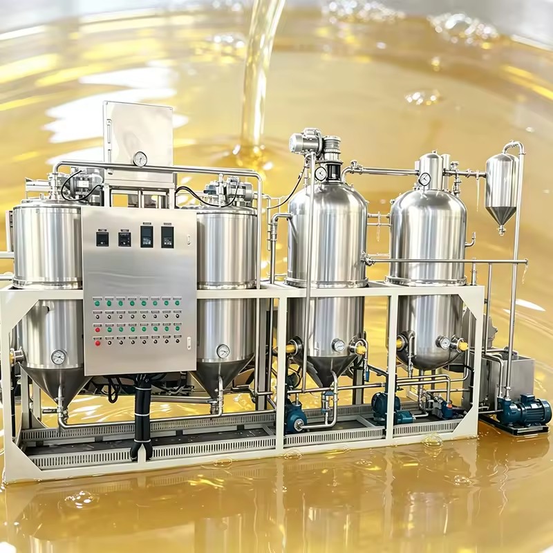 Small Scale Automatic Crude Oil Refinery Equipment for Sunflower and Palm Oil Production Stainless Steel
