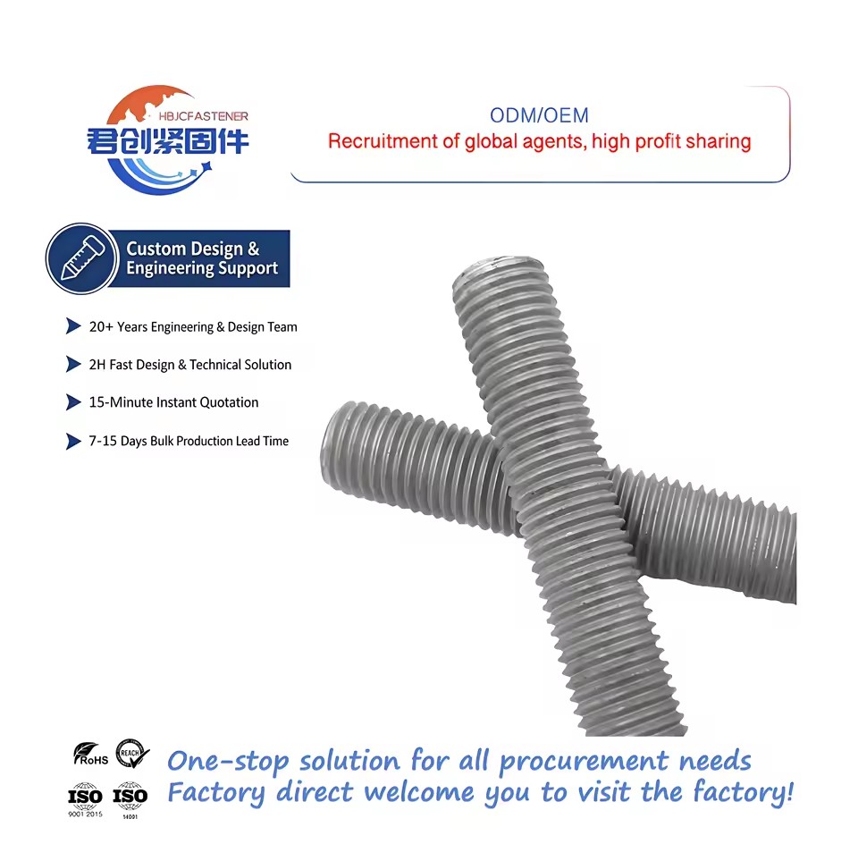 Hot Dip Galvanized Double Head Stud Full Thread Stud Teeth for Chemical Petroleum Industry Threaded Rod Manufacturers
