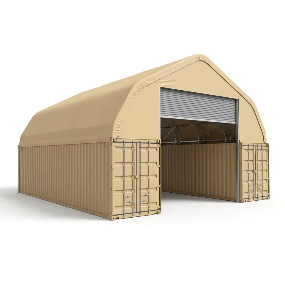 Heavy Duty No Foundation Relocatable Industrial Steel Wind Snow Rated Double Truss A-Frame Container Shelter Port Logistics