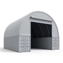 Heavy Duty Galvanized Steel 850g PVC Wind Rated Arch Container Shelter for Warehouse Villa School Mining Site Equipment Storage