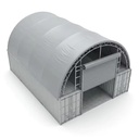 Heavy Duty Galvanized Steel 850g PVC Wind Rated Arch Container Shelter for Emergency Relief Supply Storage