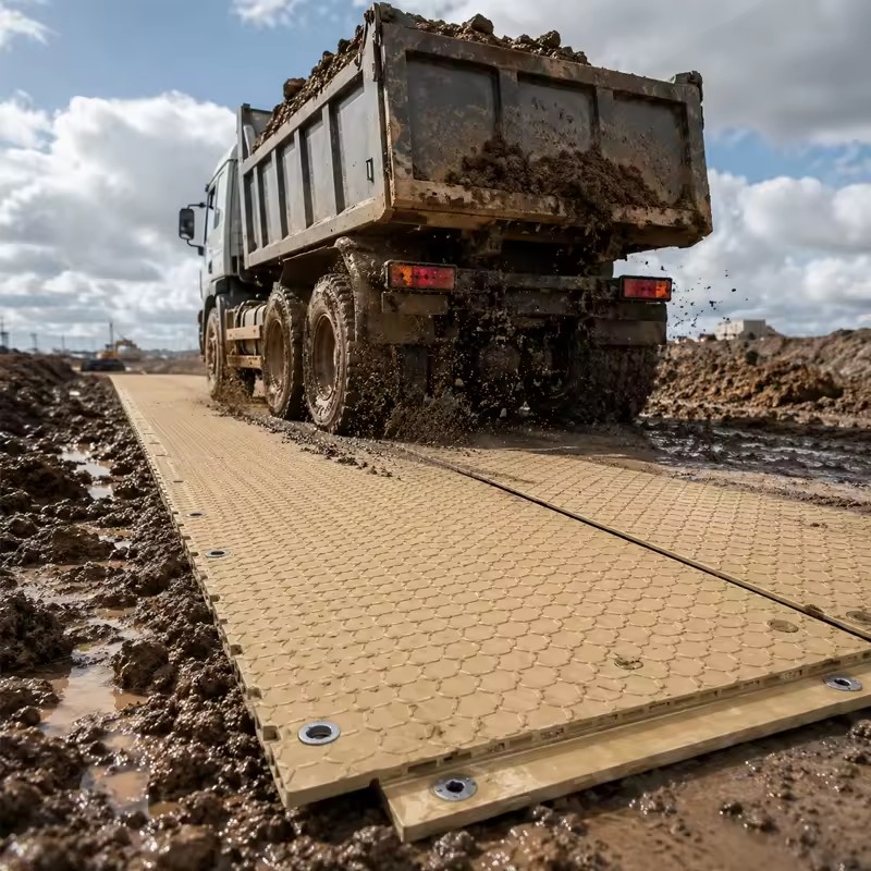 Heavy-Duty PE 4x8 Customizable Thickness for Construction Site Temporary Roadway & Mud Protection Ground Protection Mats
