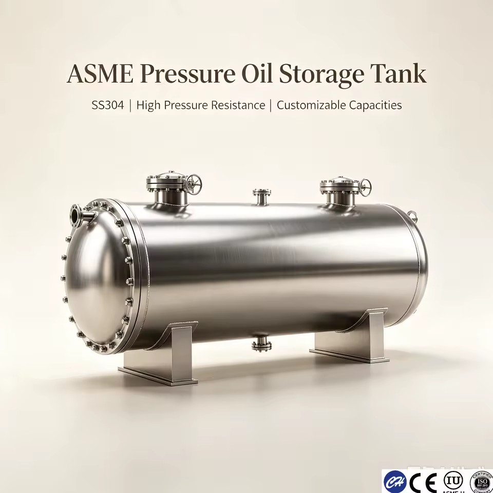 ASME Pressure Oil Storage Tank SS304 1000L-50000L Chemical Fuel Diesel Storage Tank Manufacturer SS304 CE ISO Certified