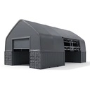 Clear Span Snow Load Resistant Hot-dip Galvanized Peak Roof Container Canopy for Port Logistics Cargo Storage