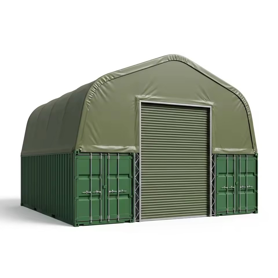 Customized Large Span Waterproof Fire Retardant Gable Container Shelter for Container Yard Freight Storage