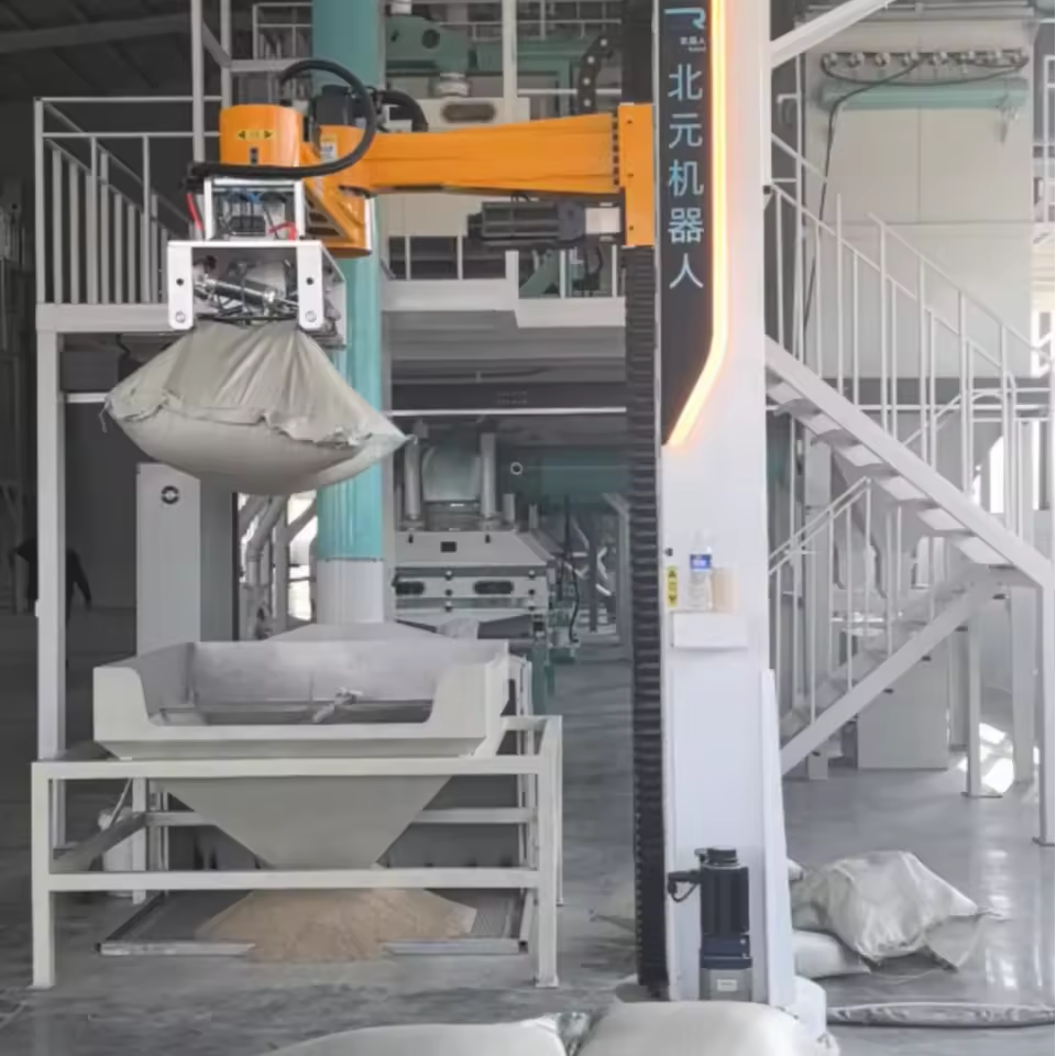 Petroleum Coke Bag Opener System, Robotic Arm, Depalletizing Robot,25-100kg/bag, 80-120 Bags/h, Auto Waste Collection, PLC