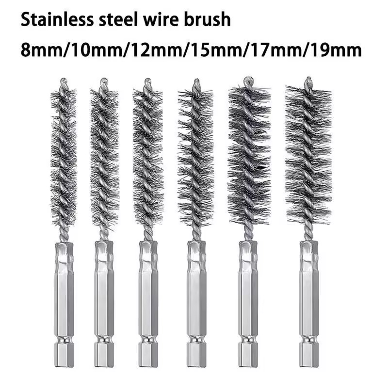 304 Stainless Steel Copper Wire Multi-Diameter Hexagonal Rod Gun Pipe Brush Cleaning Inner Hole Set Nickel Plated Steel