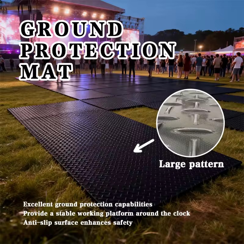 Customizable Size Thick HDPE PE Pavement Pad Anti Slip Surface UV Protection Eco Friendly Easy Install Ground Protection Panel
