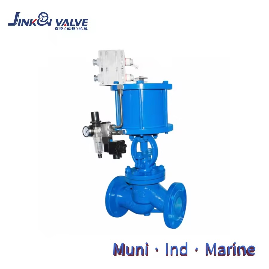Stainless Steel Pneumatic Globe Valve 304 Flanged DN50-DN300 J600-J Shutoff Industrial Control Water Oil