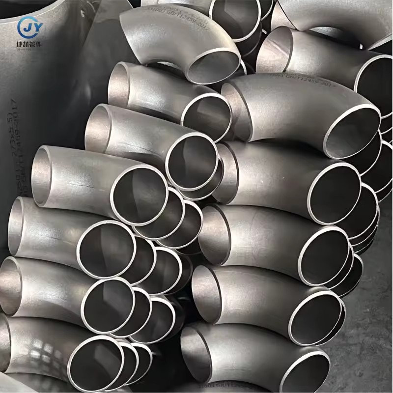 Carbon Steel 90° Stamped Elbow, Sand Blasted Finish, Suitable for High-Temperature and High-Pressure Chemical Equipment