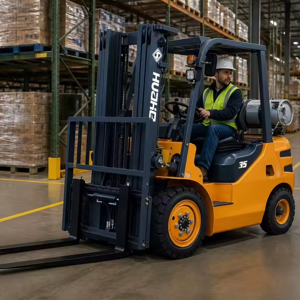 3.5T LPG Dual Fuel Forklift 3500kg Propane Gasoline Counterbalance Lift Truck Warehouse Heavy Duty Industrial Material Handler