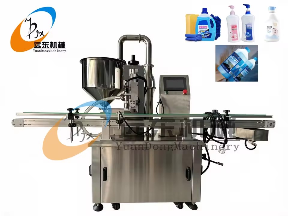 Automatic Single Head Gear Pump Filling Machine for Viscous Liquid Cream Lotion Shampoo PLC Control High Accuracy