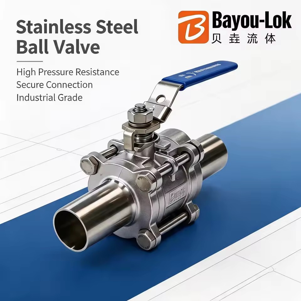 Three-piece Welded Ball Valve with Valve Fitting, Resistant to 3000 Psi Standard, Bidirectional, SS316, 1/8, 1/4, 3/8, 1/2