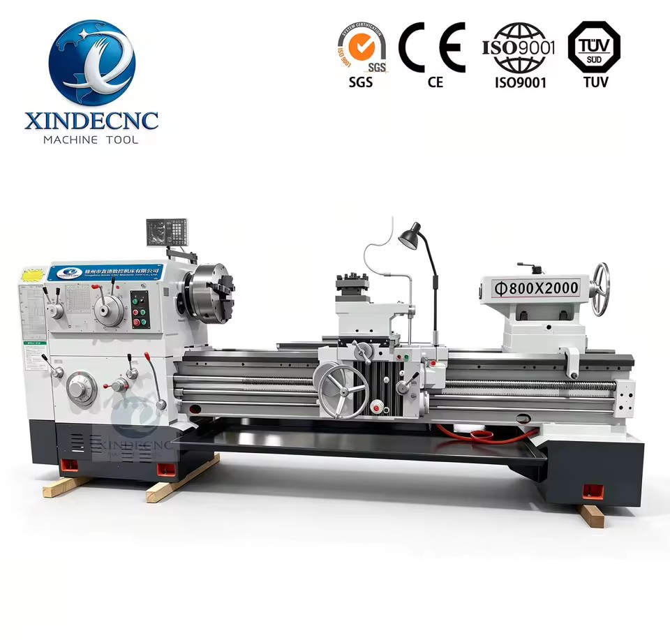 CW6180 Metal Turning Lathe with DRO 550mm Wide Bed Heavy-Duty Plain Lathe for Mining & Petroleum Components