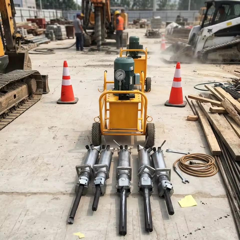 AC Motor Piston Mining Hydraulic Rock Splitter Granite Splitting Core (New Engine/Motor/Pump) 60kg Construction 1 Year Warranty