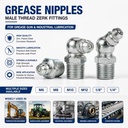 Wholesale M6 M8 M10 M12 1/8 1/4 Zinc Plated Steel Grease Nipples Male Thread Zerk Fittings Industrial Lubrication Supplier